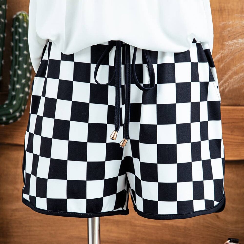 Wander & Win: Checkerboard Boho Shorts NWT